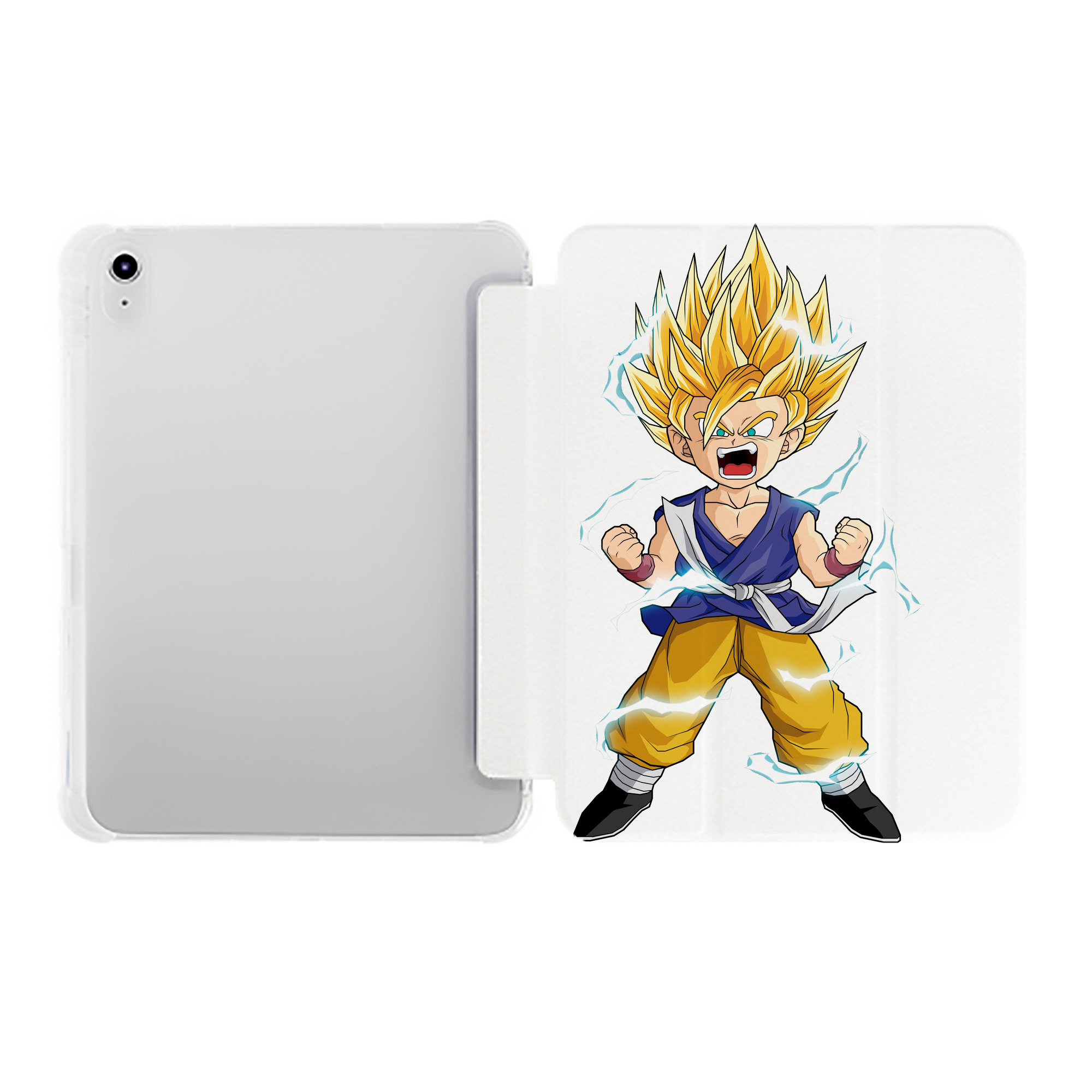 （画像用） ドラゴンボール 孫 悟飯（そんごはん）DRAGON BALL Son Gohan IPad ケース ペン収納付き 三つ折りスタンド PUレザー×シリコン 対応機種9.5/10.5/10.9インチ